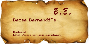 Bacsa Barnabás névjegykártya