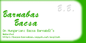 barnabas bacsa business card